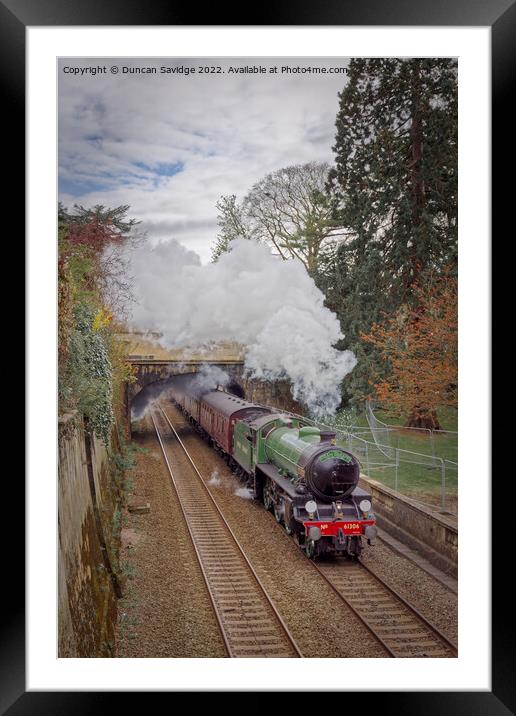 61306 'Mayflower' blasting through Sydney Gardens on Steam Dreams Excursion to Bath from London Victoria on 5th April 2022 Framed Mounted Print by Duncan Savidge