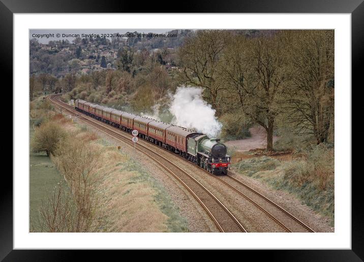 61306 'Mayflower' travelling through the Limpley Stoke Valley on Steam Dreams Excursion to Bath from London Victoria on 5th April 2022 Framed Mounted Print by Duncan Savidge
