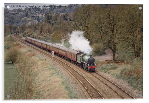 61306 'Mayflower' travelling through the Limpley Stoke Valley on Steam Dreams Excursion to Bath from London Victoria on 5th April 2022 Acrylic by Duncan Savidge