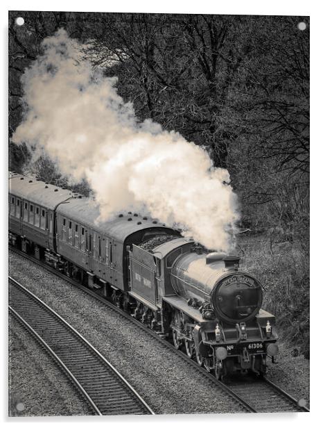 61306 'Mayflower' travelling through the Limpley Stoke Valley on Steam Dreams Excursion to Bath from London Victoria on 5th April 2022 Acrylic by Duncan Savidge
