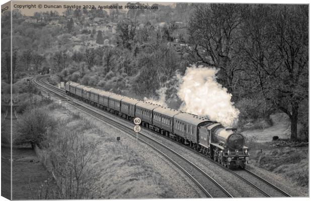 61306 'Mayflower' travelling through the Limpley Stoke Valley on Steam Dreams Excursion to Bath from London Victoria on 5th April 2022 (expresso version) Canvas Print by Duncan Savidge