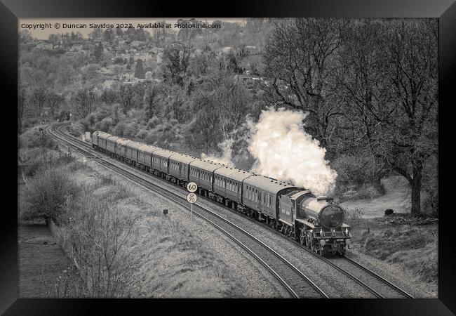 61306 'Mayflower' travelling through the Limpley Stoke Valley on Steam Dreams Excursion to Bath from London Victoria on 5th April 2022 (expresso version) Framed Print by Duncan Savidge