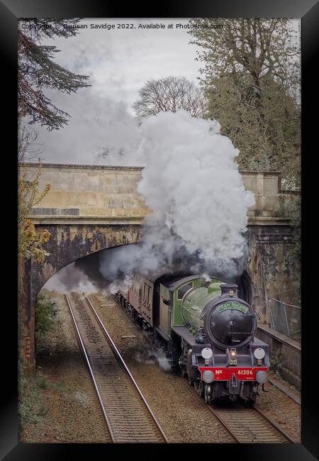 61306 'Mayflower' blasts into Sydney Gardens on Steam Dreams Excursion to Bath from London Victoria on 5th April 2022 Framed Print by Duncan Savidge