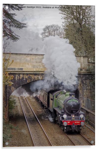 61306 'Mayflower' blasts into Sydney Gardens on Steam Dreams Excursion to Bath from London Victoria on 5th April 2022 Acrylic by Duncan Savidge