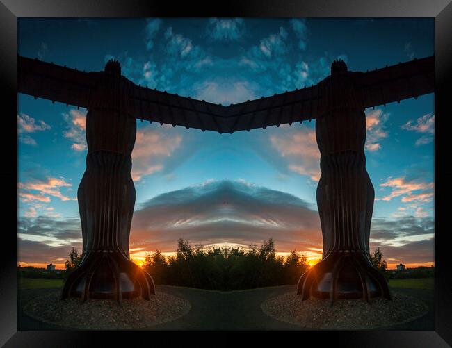 Angel of the North – photo manipulation Framed Print by David Graham