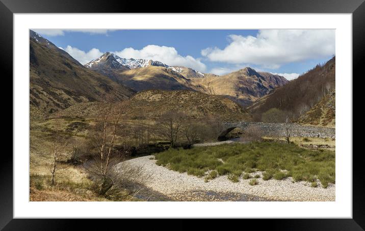 Snow capped mountains from Glen Shiel  Framed Mounted Print by Anthony McGeever