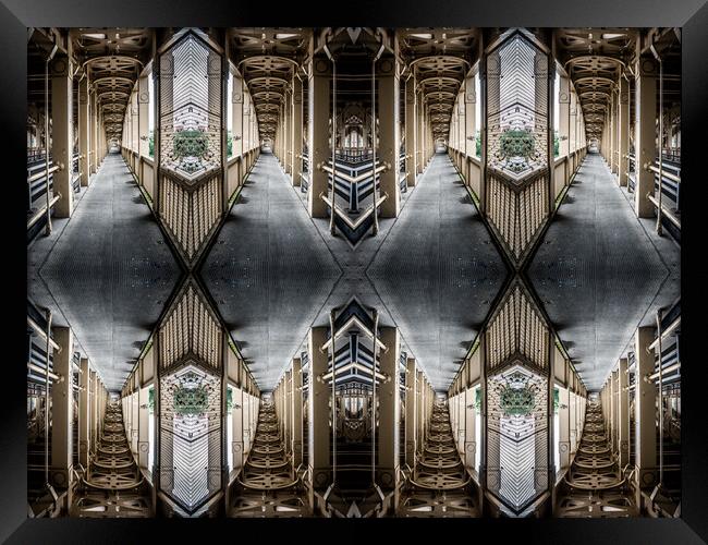 High Level Bridge crossing – photo manipulation Framed Print by David Graham