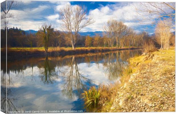 Winter reflections in Ter river Picturesque Edition Canvas Print by Jordi Carrio