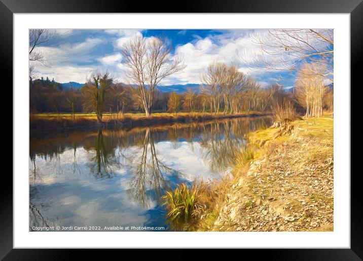 Winter reflections in Ter river Picturesque Edition Framed Mounted Print by Jordi Carrio
