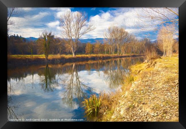 Winter reflections in Ter river Picturesque Edition Framed Print by Jordi Carrio