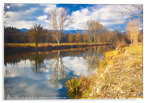 Winter reflections in Ter river Picturesque Edition Acrylic by Jordi Carrio