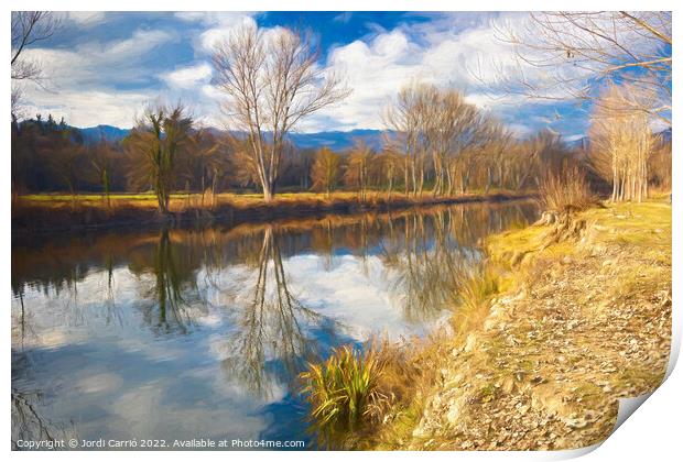 Winter reflections in Ter river Picturesque Edition Print by Jordi Carrio