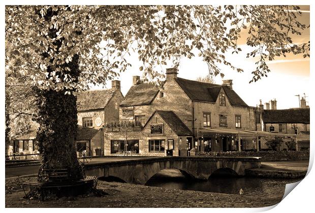 Bourton on the Water Autumn Trees Cotswolds Print by Andy Evans Photos