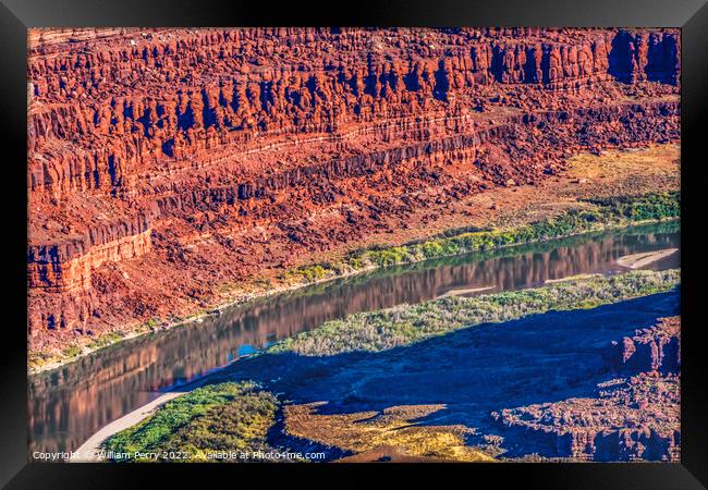 Green River Grand View Point Canyonlands National Park Moab Utah Framed Print by William Perry