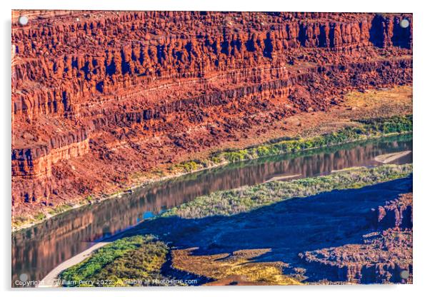Green River Grand View Point Canyonlands National Park Moab Utah Acrylic by William Perry