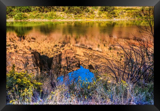 Colorado River Rock Canyon Reflection Abstract Moab Utah  Framed Print by William Perry