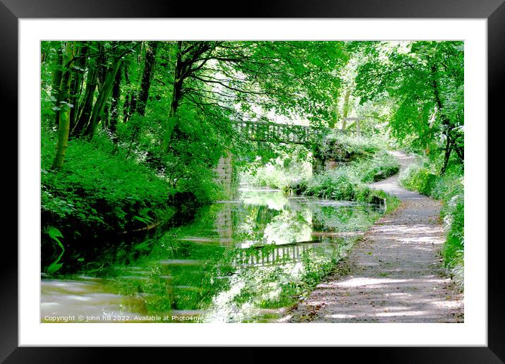 Reflections in a canal. Framed Mounted Print by john hill