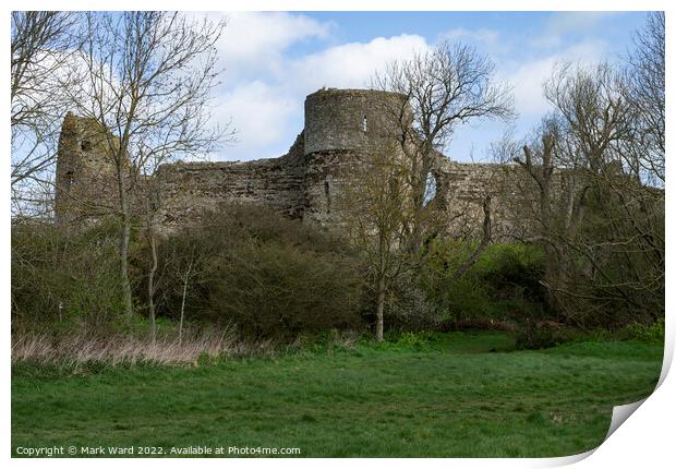Pevensey Castle in East Sussex. Print by Mark Ward