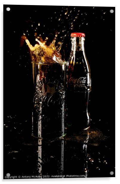 Coca Cola Ice Cube Splash Acrylic by Antony McAulay