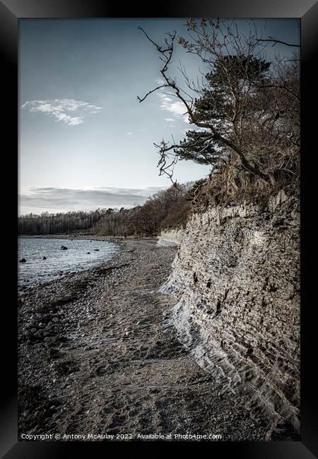 Hittarp Rocky Coast Framed Print by Antony McAulay