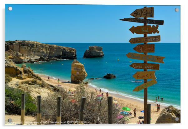 Sao Rafael Beach Sign Acrylic by Angelo DeVal