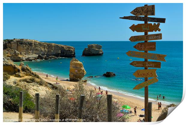 Sao Rafael Beach Sign Print by Angelo DeVal