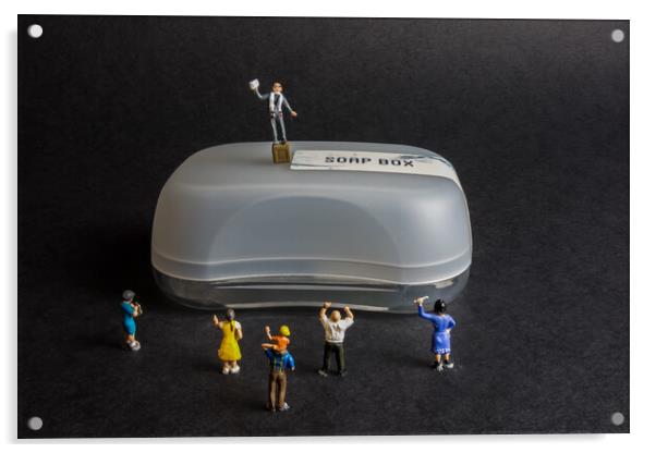 Mesmerizing Soap Box Sermon Acrylic by Steve Purnell