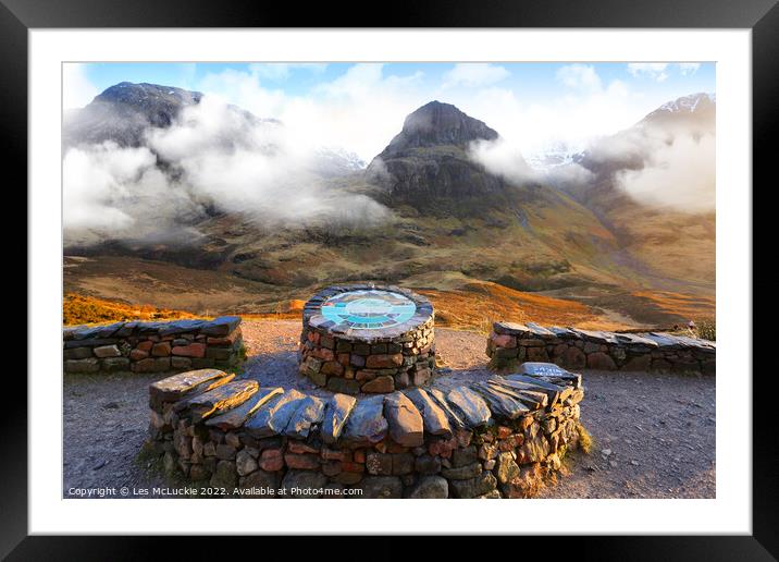 Majestic Three Sisters of Glen Coe Framed Mounted Print by Les McLuckie