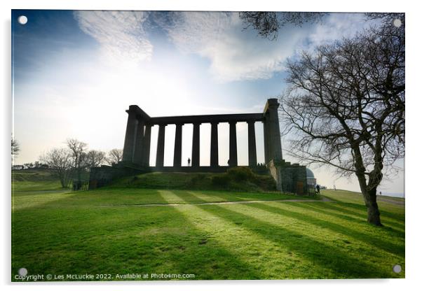 Majestic Edinburgh Monument Acrylic by Les McLuckie