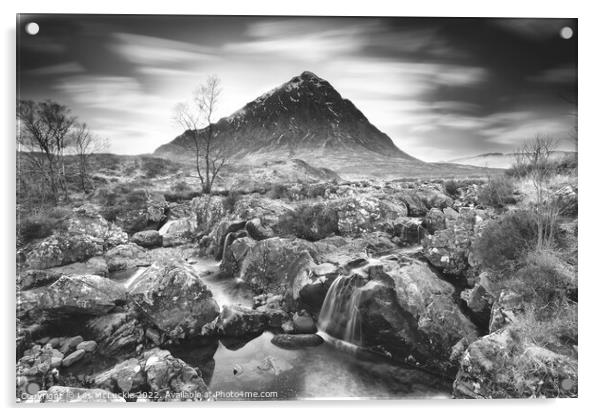 Majestic Glen Coe Mountain Acrylic by Les McLuckie