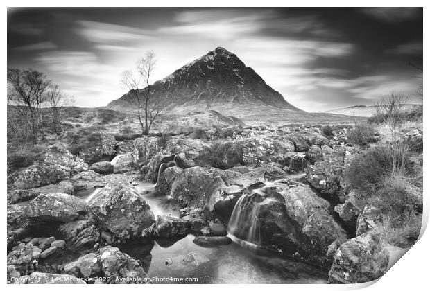 Majestic Glen Coe Mountain Print by Les McLuckie