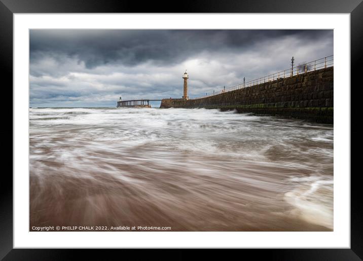 Stormy day at Whitby 700 Framed Mounted Print by PHILIP CHALK