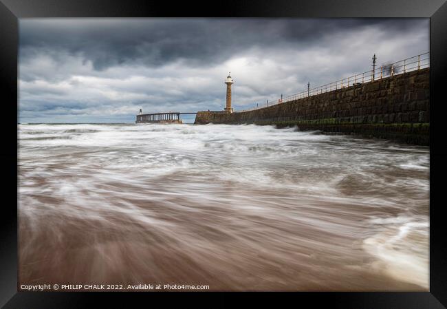 Stormy day at Whitby 700 Framed Print by PHILIP CHALK