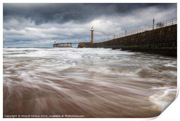 Stormy day at Whitby 700 Print by PHILIP CHALK