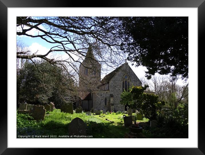 St Nicolas Church in Pevensey. Framed Mounted Print by Mark Ward