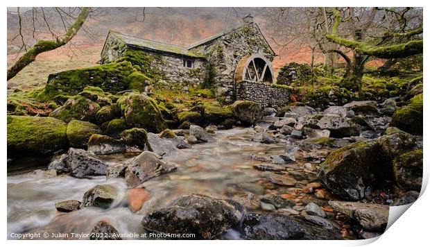 The Old Mill, Borrowdale Print by Jules Taylor
