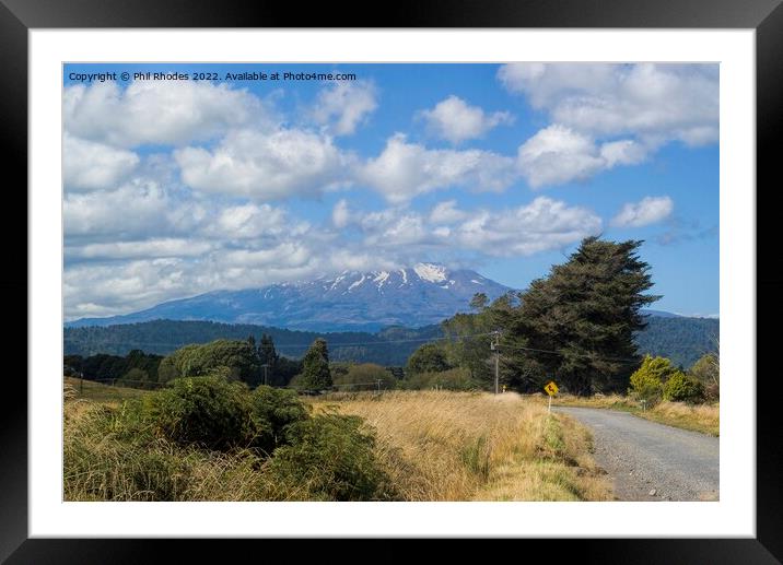 Mount Ruapehu, New Zealand Framed Mounted Print by Phil Rhodes