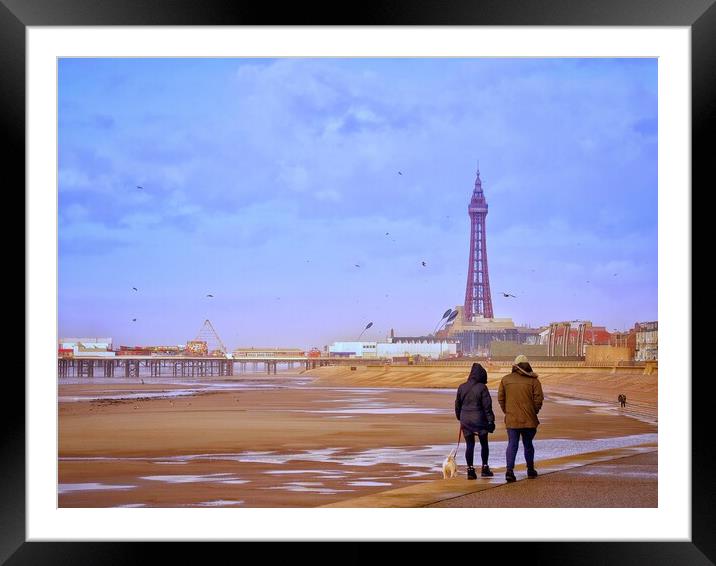 Blackpool Promenade  Framed Mounted Print by Victor Burnside