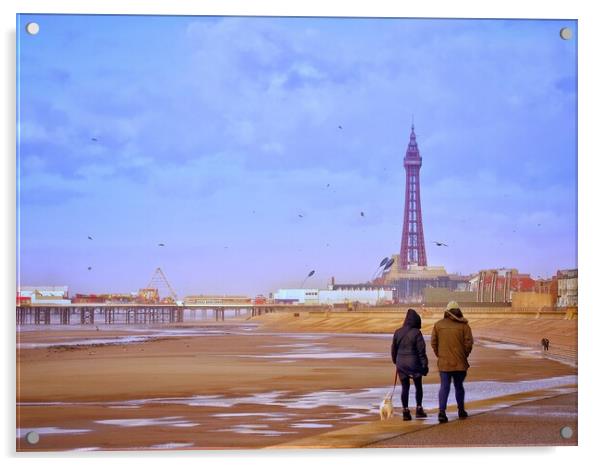 Blackpool Promenade  Acrylic by Victor Burnside