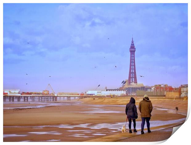Blackpool Promenade  Print by Victor Burnside