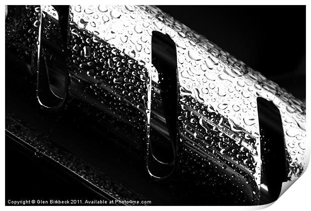 Macro/Abstract Triumph Exhaust Baffles Print by Glen Birkbeck