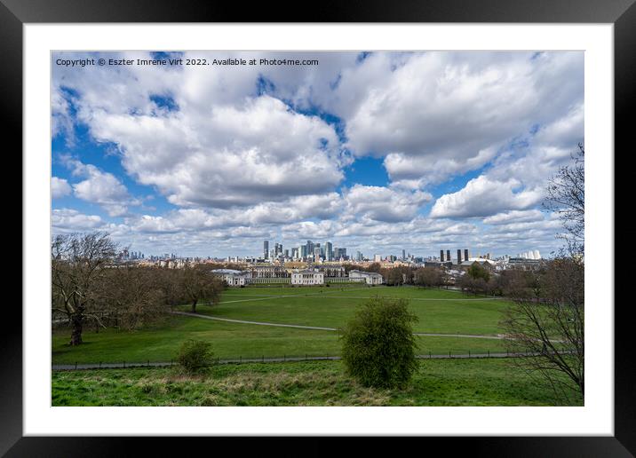 The skyline of London from Greenwich Park Framed Mounted Print by Eszter Imrene Virt