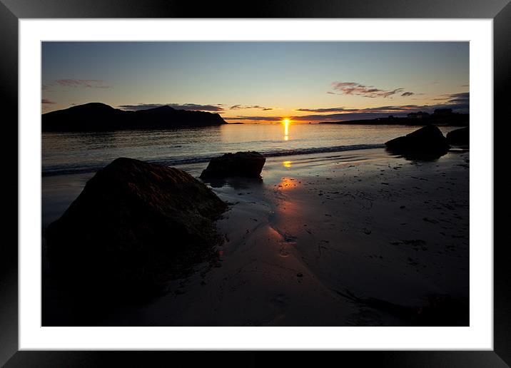 Sunset at a beach in Norway Framed Mounted Print by Thomas Schaeffer