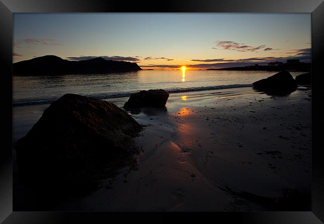 Sunset at a beach in Norway Framed Print by Thomas Schaeffer