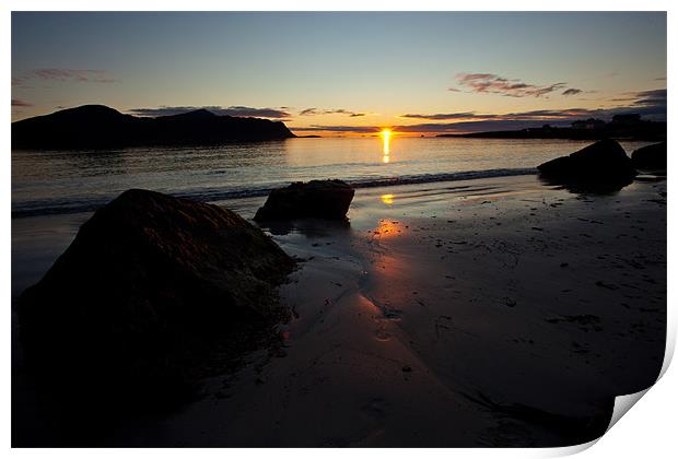 Sunset at a beach in Norway Print by Thomas Schaeffer