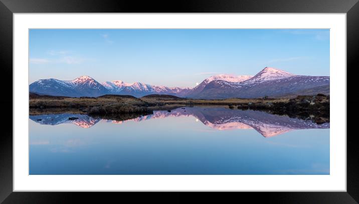 Loch Ba Sunrise Panoramic Framed Mounted Print by Kevin Winter