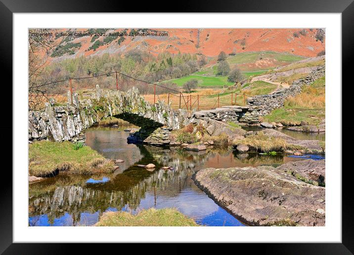 Slater's Bridge, Little Langdale. Framed Mounted Print by Jason Connolly