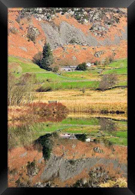 Little Langdale Reflections. Framed Print by Jason Connolly