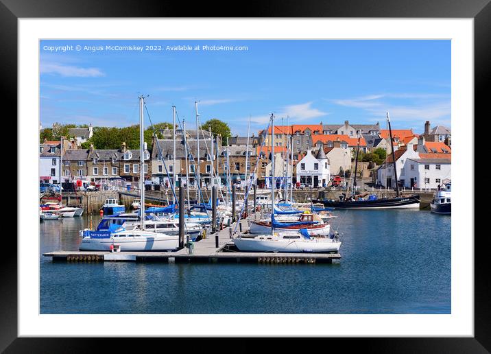 Pontoons in Anstruther marina in Fife Framed Mounted Print by Angus McComiskey