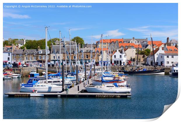 Pontoons in Anstruther marina in Fife Print by Angus McComiskey